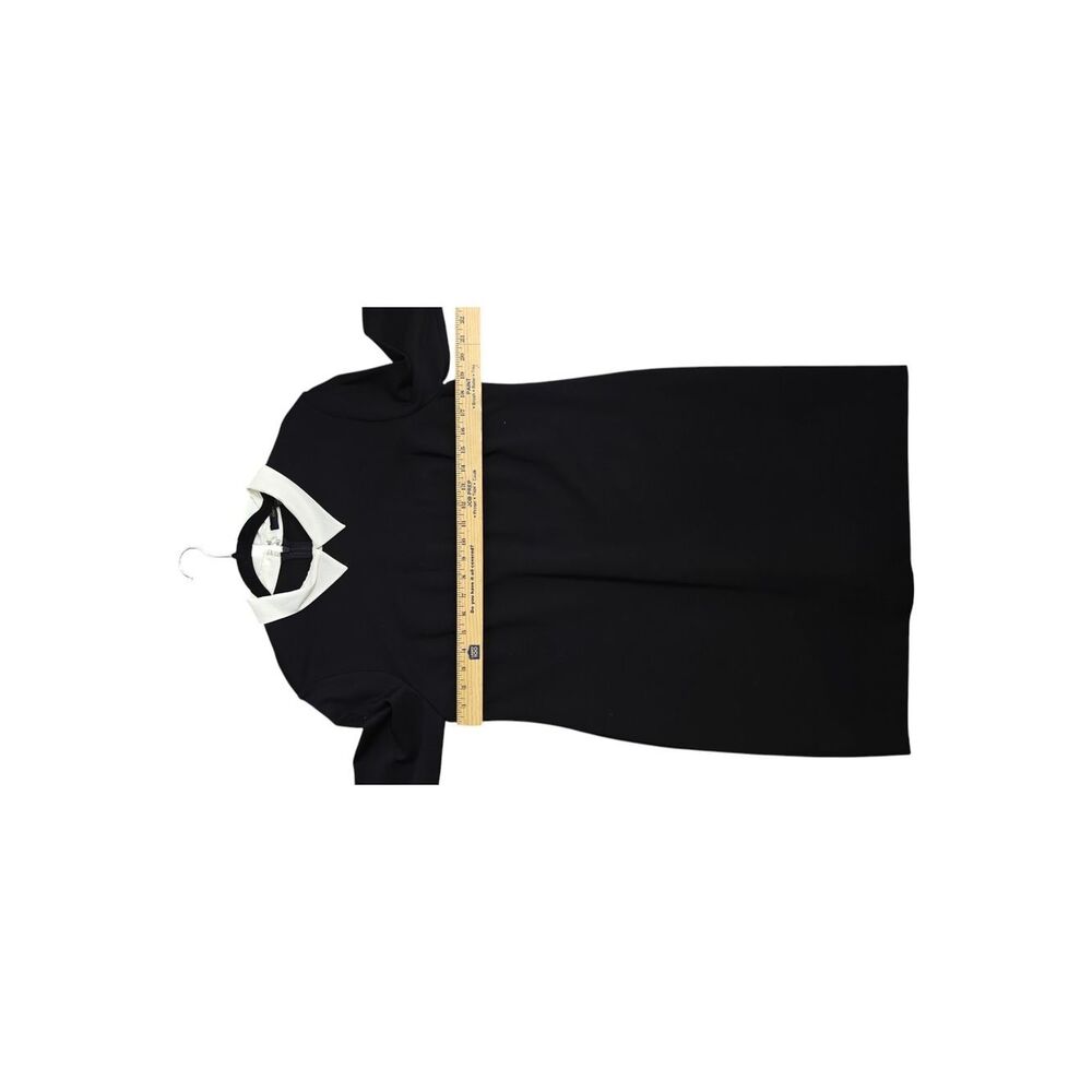 Cynthia Steffe Black Shift Dress with White Pointed Collar and Cuffs - Picture 5 of 8